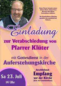 Pfarrer Klüter verläßt die Töginger Gemeinde