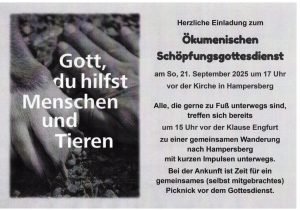 Ökumenischer Schöpfungsgottesdienst in Hampersberg