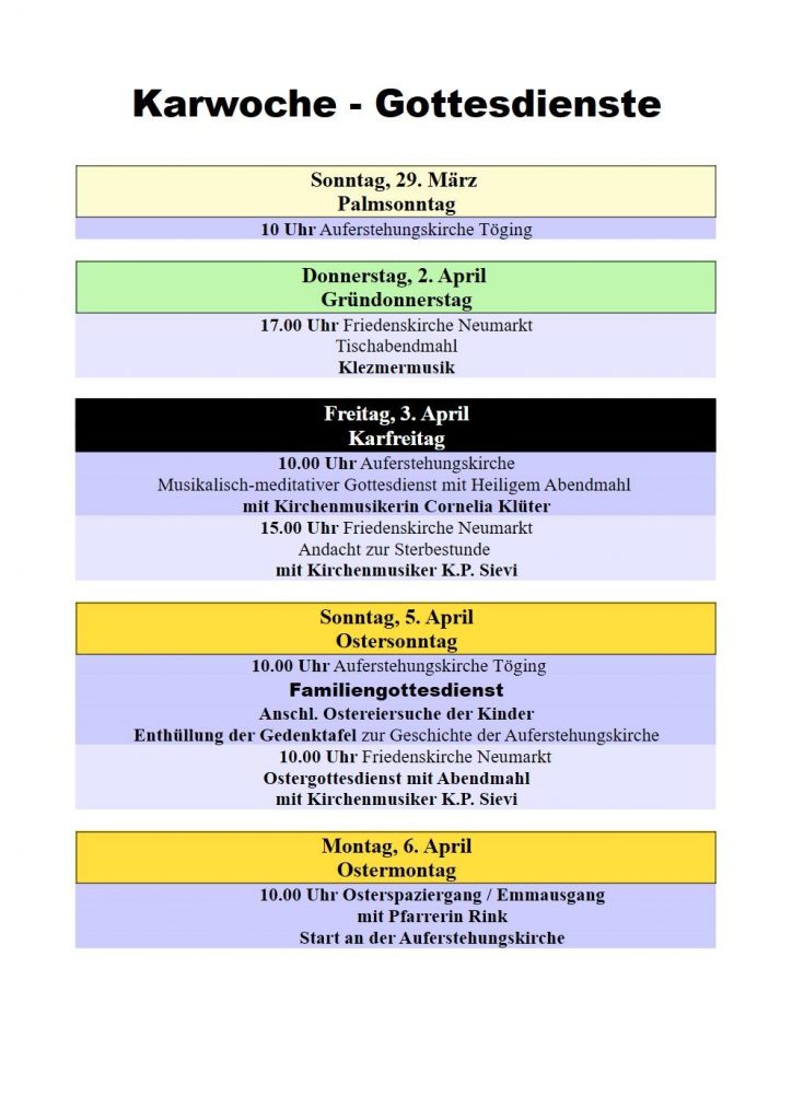 Die Heilige Woche in unserer Gemeinde