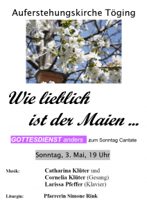 Musikalischer Abendgottesdienst am 3. Mai